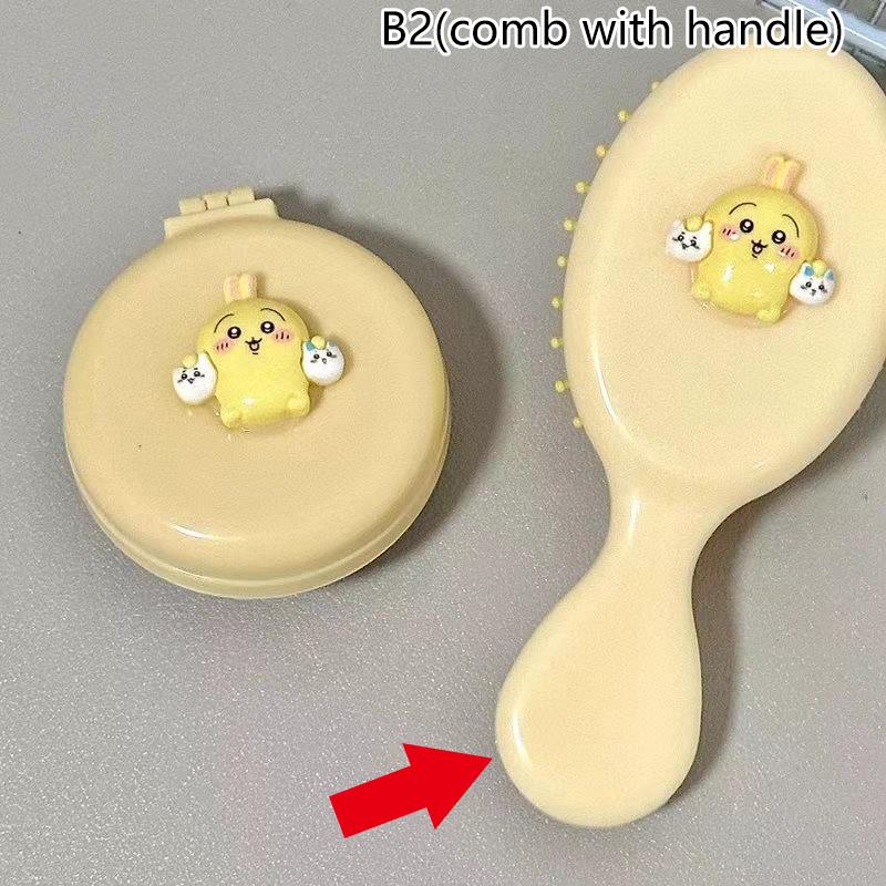 Portable Chiikawa Comb Cartoon Folding Airbag Comb Air Cushion Massage Hairdressing Comb Small Travel Mirror Comb Hair Tool Gift