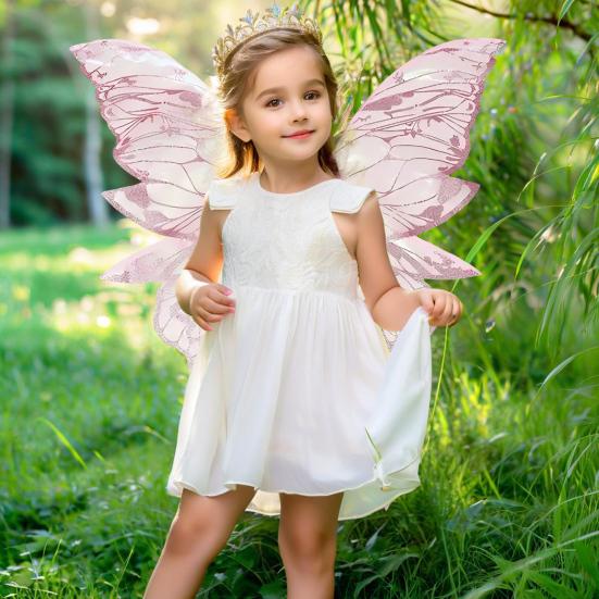 Yousheng Fairy Wing for Girls Women Organza Angel Wings Halloween Butterfly Cosplay Costume for Cosplay Party Accessory