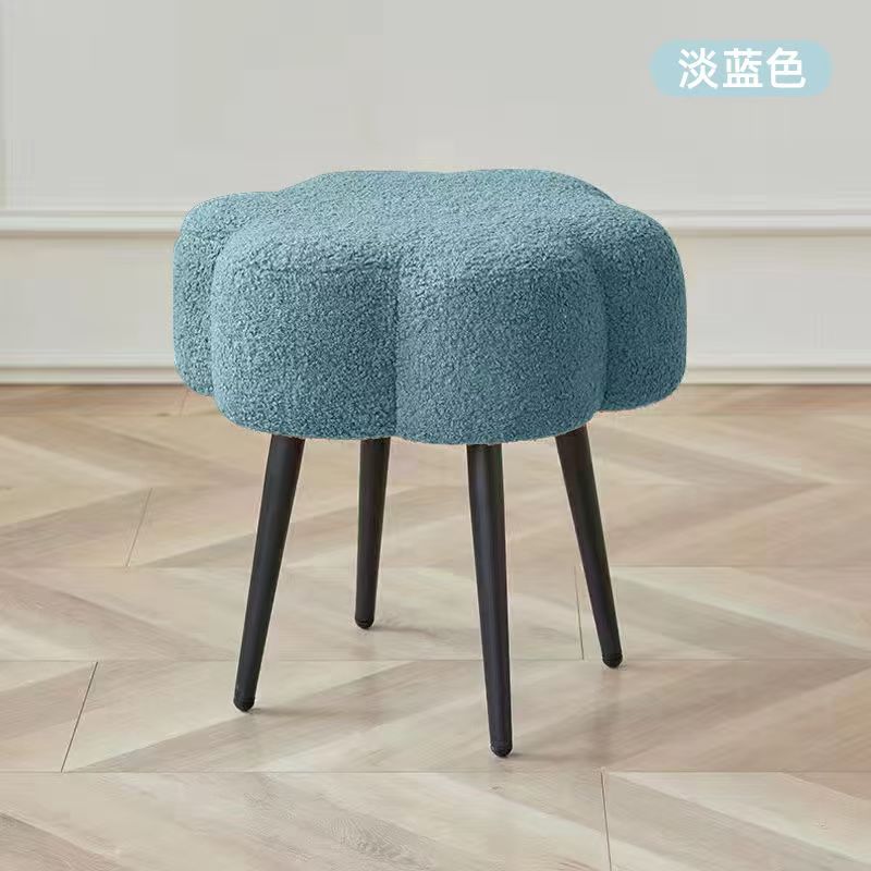 Carbon Steel Sponge Vanity Stool INS-Style Bedroom Cloud Ottoman  Stable Dressing Room Chair  Luxury Shoe Bench