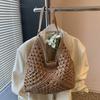 Hohle gewebte Strohtasche Damen große Kapazität neu Sommer Schulter Pendeln Badeurlaub Strandtasche