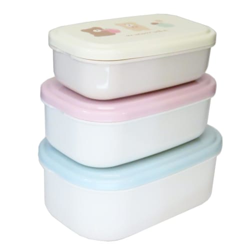 Warm and fluffy antibacterial 3-pack nesting lunch box