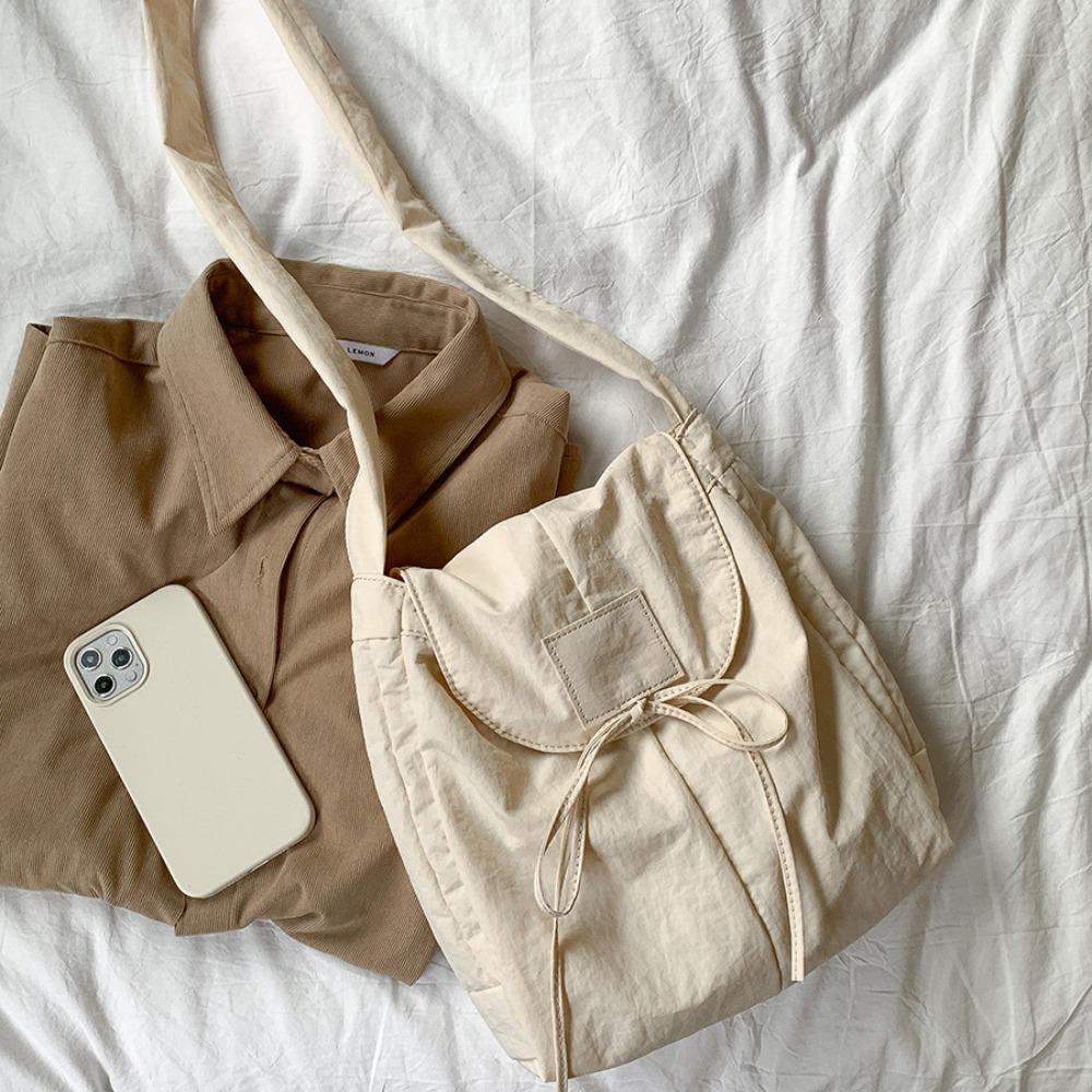 

Messenger Bag Flap Nylon Bow Crossbody Bag Large Capacity Shoulder Bag Outdoor белый