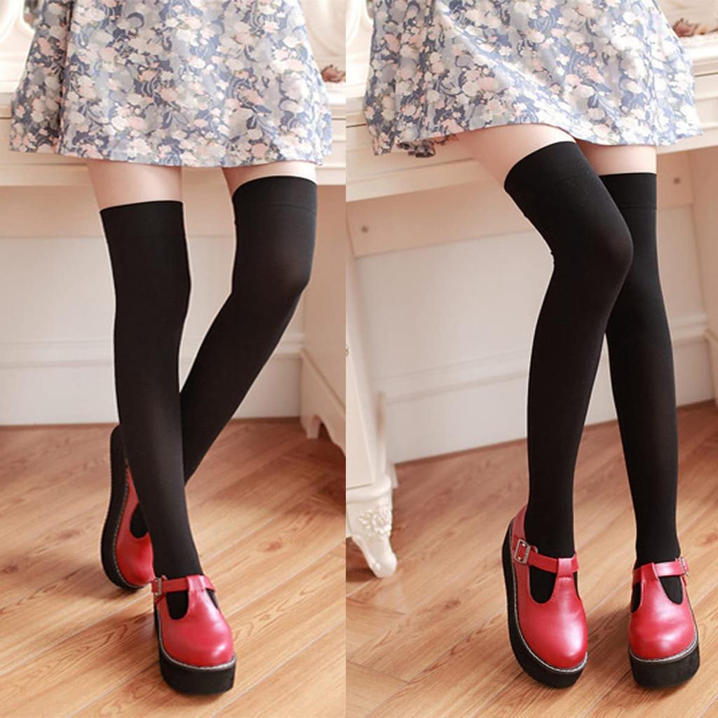 1 Paar Kompressionssocken mit 120 auf der Sohle der langen Socken für glatte weiche [MOOKISOO] kniehohe Anti-Rutsch-Socken, 60cm, Denier, Anti-Rutsch-Fuß,