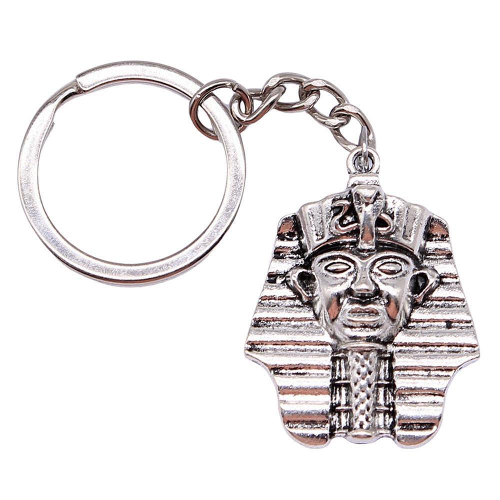 Egyptský faraon Klíčenka s přívěskem Starověký faraon Hlavní amulet Kroužek 28 mm