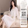A single drive DNU imitation cotton crepe pajama women's spring and autumn long-sleeved lace dress women's home