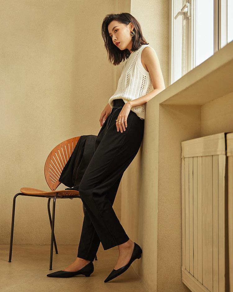 Cowhide Version~ Genuine Leather French Niche High-end Pointed Head Shallow Mouth Single Shoes Women's 2025 Summer Conical Heel Commuter Shoes