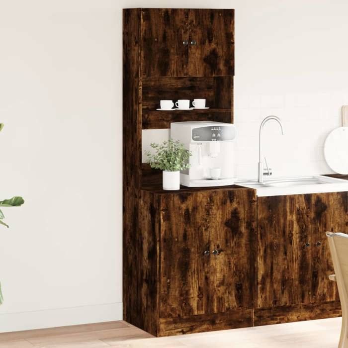 VidaXL Armoire de cuisine chêne fumé 60x50x180 cm bois d'ingénierie, placard de cuisine, unité de cuisinette, unité de 3276641