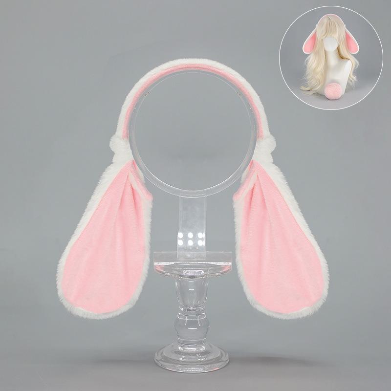 Source Easter Bunny Headdress Lolita Rabbit Ears Tail Set Plush Lop Ears Rabbit Ears Headband