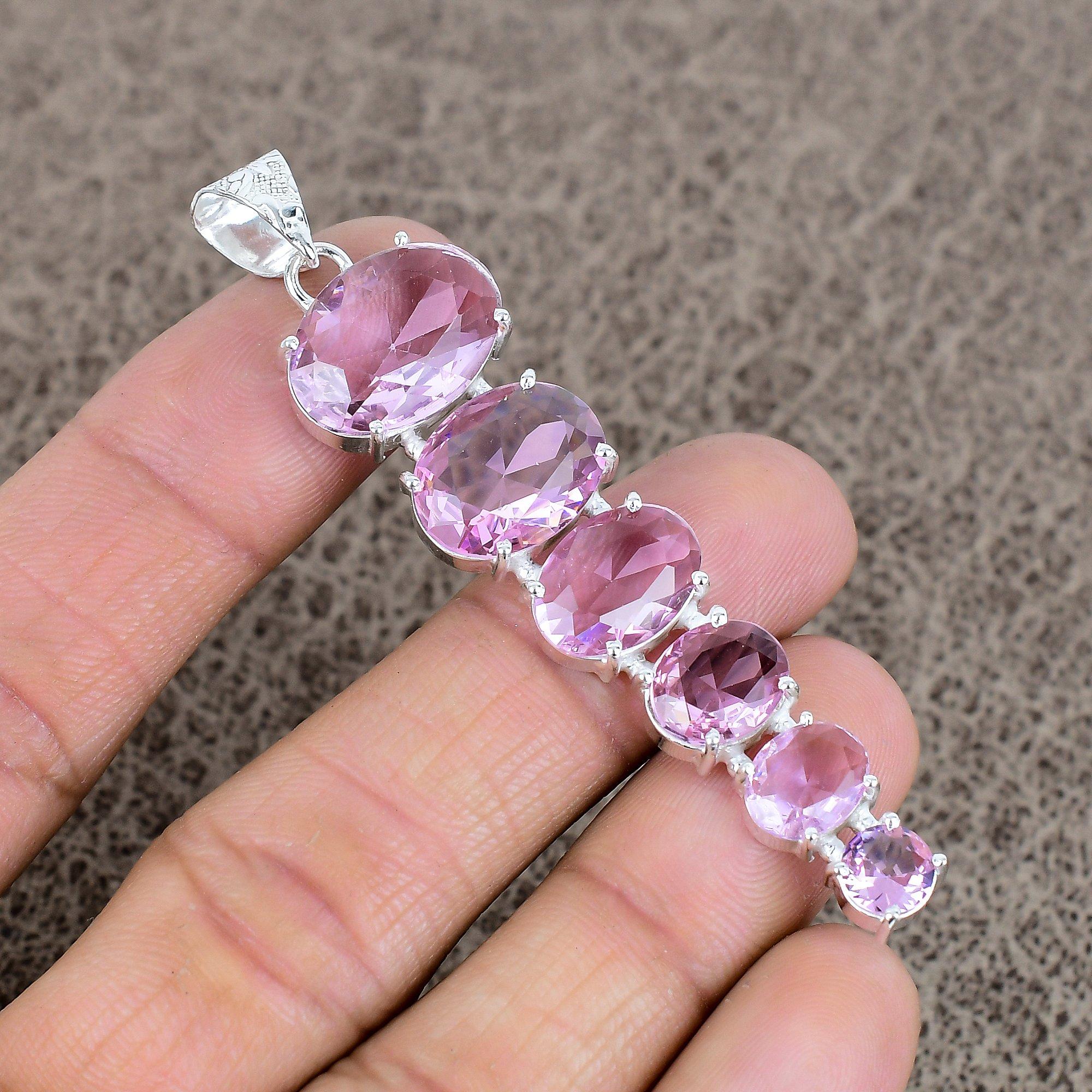 

Pink Kunzite Gemstone Handmade 925 Sterling Silver Jewelry Pendant 3.03 KKG-80