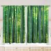 2 pieces of green bamboo forest printed curtains, pole bag curtains, bedroom and living room, home decoration, room decoration