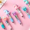 3 Pcs Cartoon Mini Four-color Ballpoint Pen Cute Portable 4-color Ball Pens Student Hand Account Multi-color School Stationery