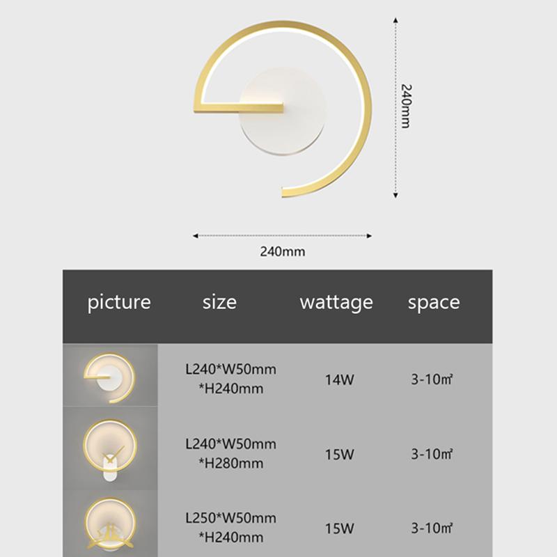 Modern LED Wall Lamp For Living Study Room Bedroom Bedside Lights Gold Black Minimalist Staircase Decorative Sconce Fixtures