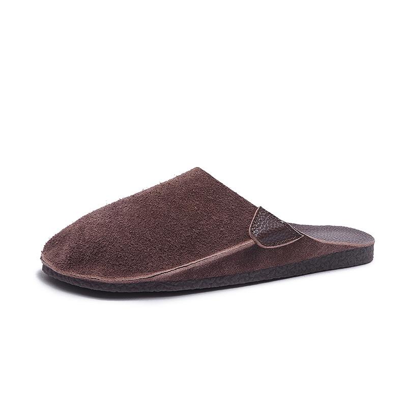 Slippers Women Leather Bag Head Slippers for Women Soft Bottom Soft Surface Cowhide Comfortable Home Slippers for Outdoor Wear