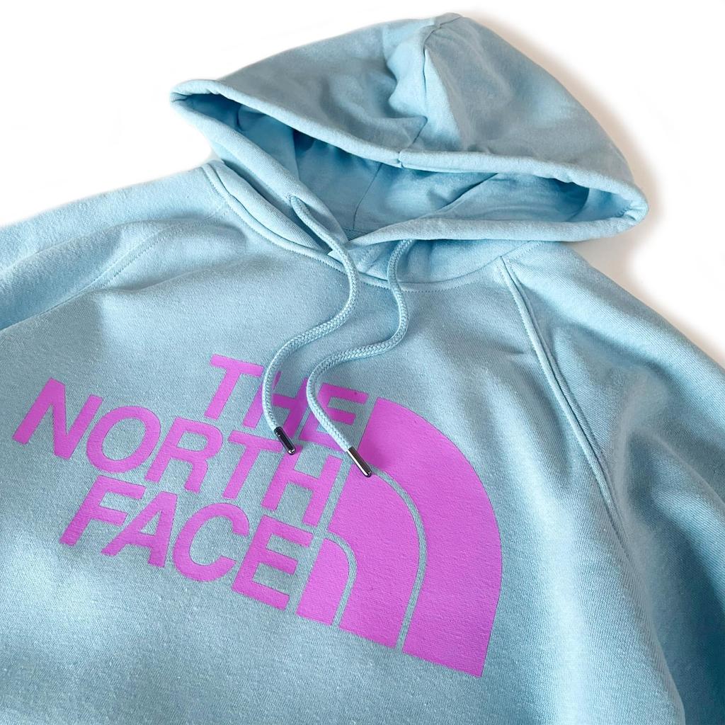 North Blue Halfdome Pullover Steel Size M [The Face] Women's Fleece-Lined Hoodie, Blue, [Used]