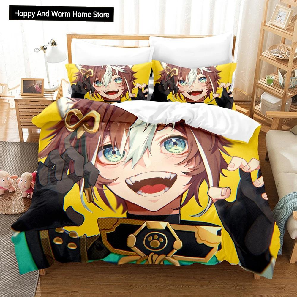 3D Print Cartoon Bedding Set Genshin Impact Game 3d Duvet Cover Set Comforter Bed Linen For Boy Decor Bedclothes