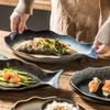 Fish Shaped Ceramic Plate Irregular Steaming Fish Plate Dining Table Decoration Plate Kitchen Supplies Household Utensils