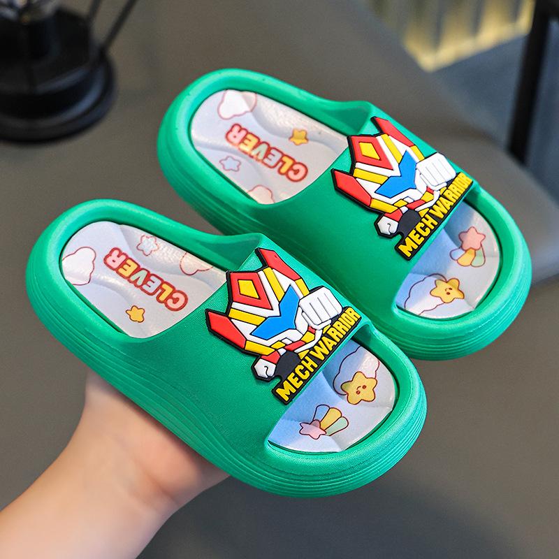 Jungen Cartoon Strand-Slipper - Sommer 2025, Indoor/Outdoor, Leicht, Rutschfest, Geruchlos, Weiche Sohle