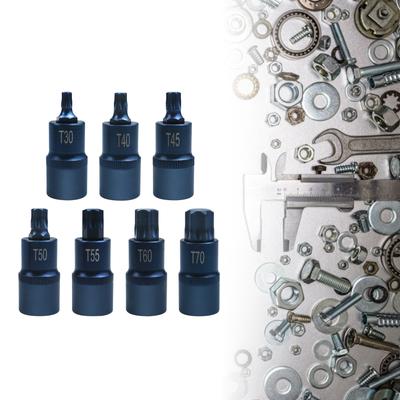 Torx Screwdriver Bits T30 T40 T45 T50 T55 T60 T70 1/2 Inch Electric Screw Driver Bits Set For Ratchet Wrench Tool