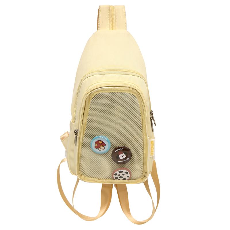 Women's Crossbody Bag Solid Color Chest Bag Student Class Shoulder Bag