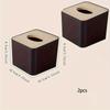 1pc/2pcs-Nordic Style Plastic Tissue Box with Wooden Cover - Paper Box for Restaurants and Rooms - Tissue Storage