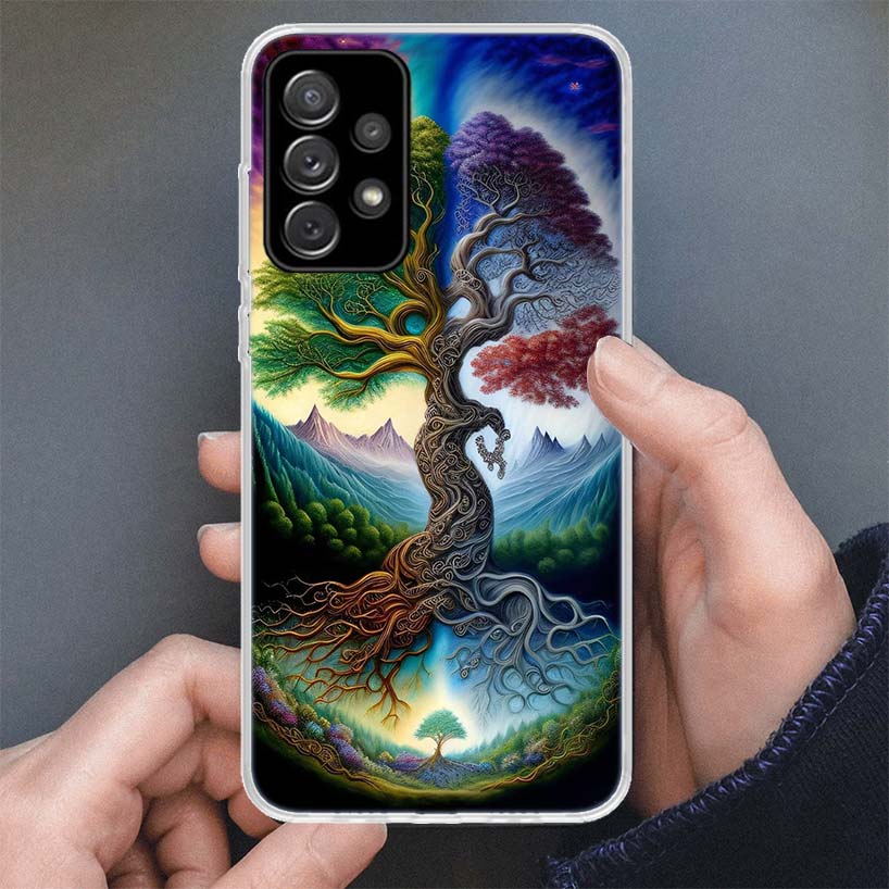 Tree of Life Space Phone Case For Samsung Galaxy A17 A16 A56 A15 A55 A14 A54 A13 A53 A36 A35 A34 A33 A26 A25 A24 A23 A05S A04S G