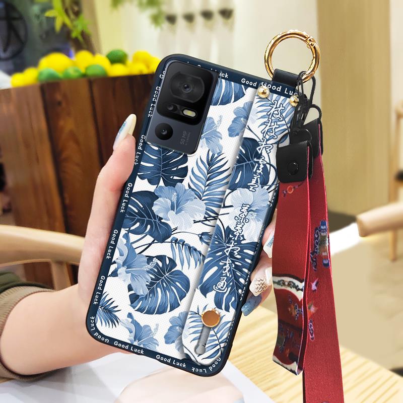 Durable Phone Holder Phone Case For TCL 40SE/T610K Silicone Dirt-resistant Wristband Chinese style Anti-knock Ring