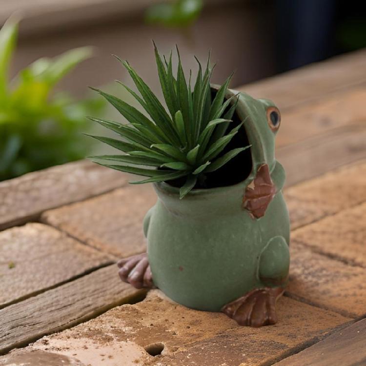 Frogs Shape Planter Mould Handmade Project Moulds Easy Demolding Molds Silicone Texture for Succulent Pots and Pen Holder