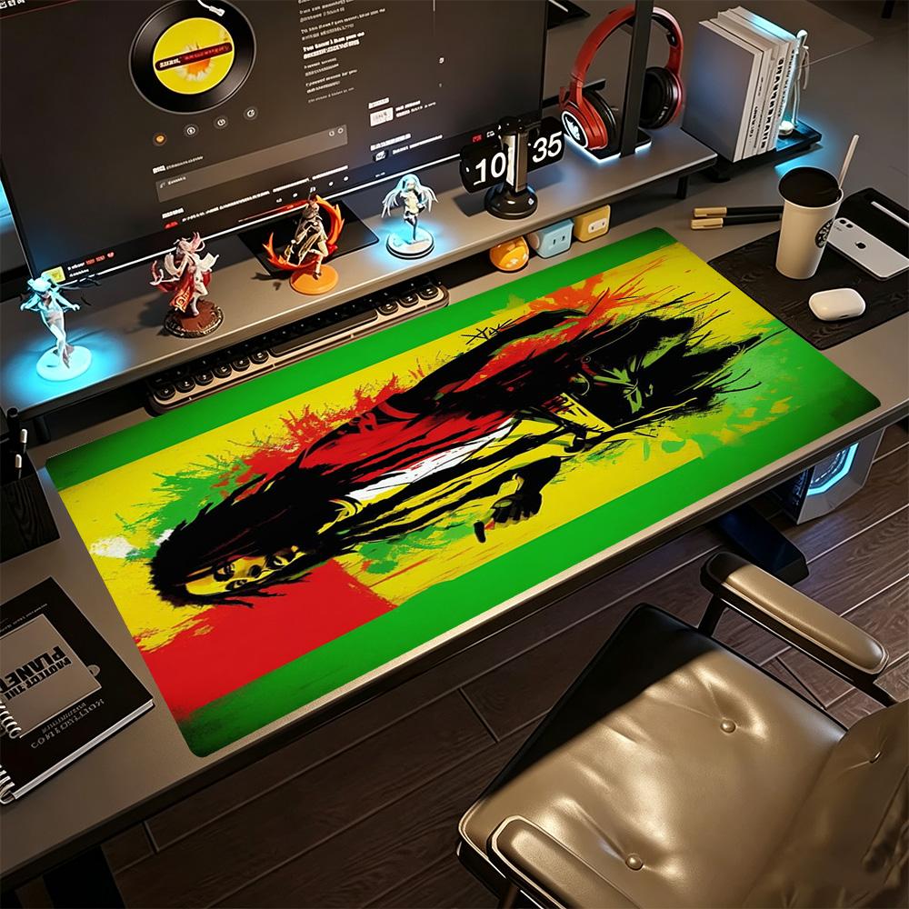 Bob Marley Gaming-Mauspad Tastaturmatte Computertischmatte Rutschfester Gummiunterseite Büro- und Gaming-Schreibtischdekoration