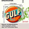 Vintage Metal Tin Sign Round Gulf Oil Brand Wall Art Garage Cafe Decor