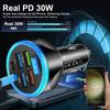 UYUXIO USB C Car Charger Adapter with Voltage Display 6 in 1 Multi Port Super Fast Charge with Volt Meter for iPhone Samsung