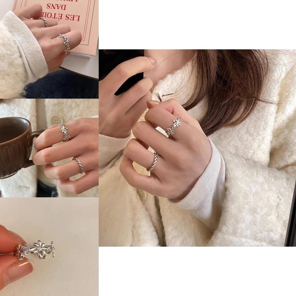 Adjustable Highend Flower Ring With Elegant Rhinestones For Womens Fashion Accessory