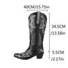 Fashion 2025 New Women Western Boots Square Toe Block Heels 5.5cm Slip on Embroidery Plus Size 43 Casual Knee High Bota