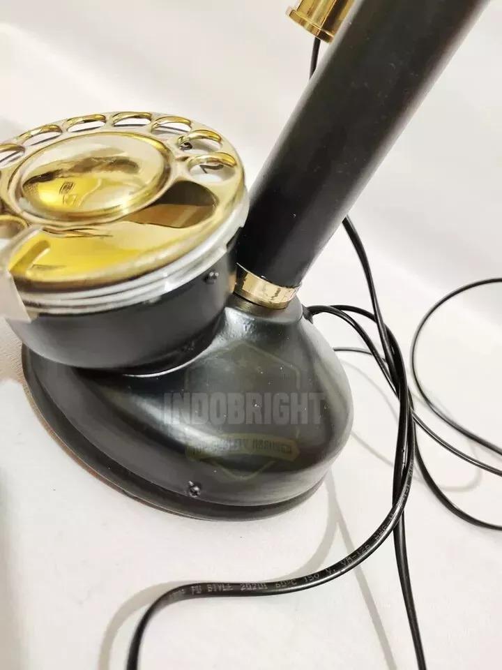 Vintage Western Telephone With Rotary Dial - Brass Rustic Landline Telephones