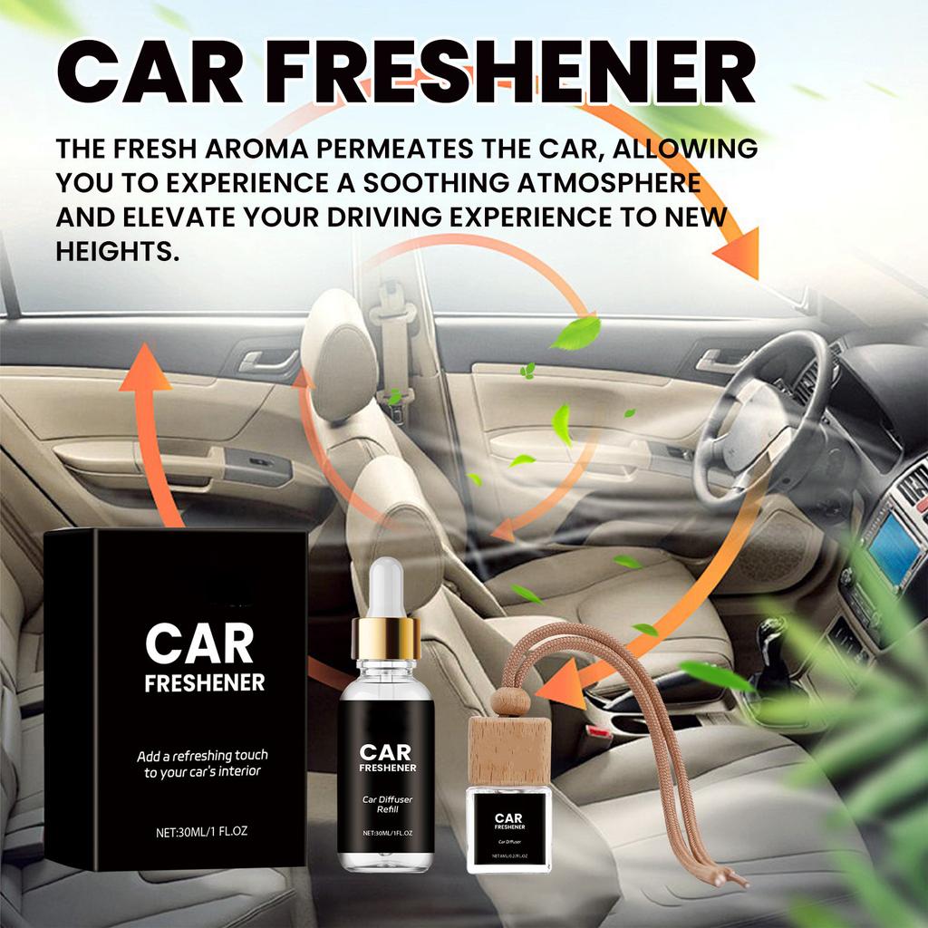 Car Aromatherapy Freshener Set Car Aromatherapy Pendant Diffuser Deodorant Long-lasting Fresh 30ML