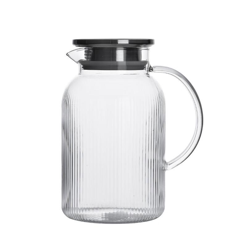 Striped High Borosilicate Glass Water Pitcher
