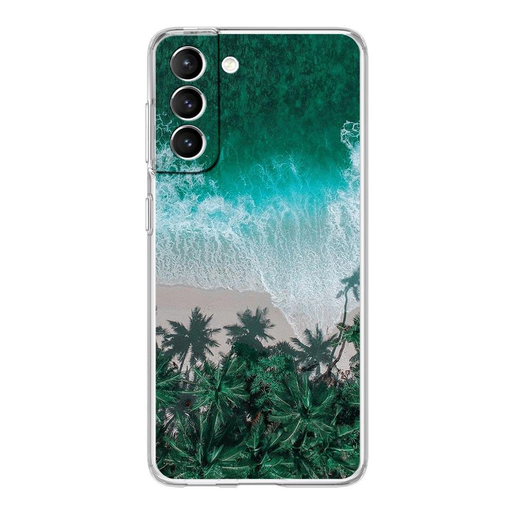 Sea blue Sky beach Clear Silicone Phone Case For Samsung Galaxy S23 S22 5G S20 Ultra S21 FE 5G S10E S9 S8 S10 Plus Soft Cover