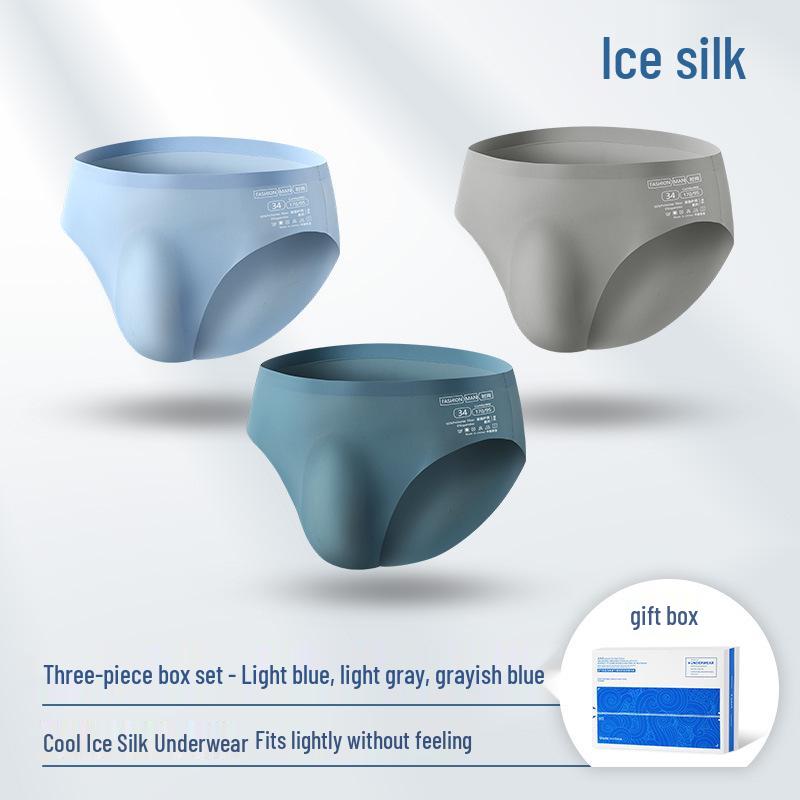 Herren Nahtlose Eis Seide Slips - Atmungsaktive, Antibakterielle Dreieck Unterwäsche