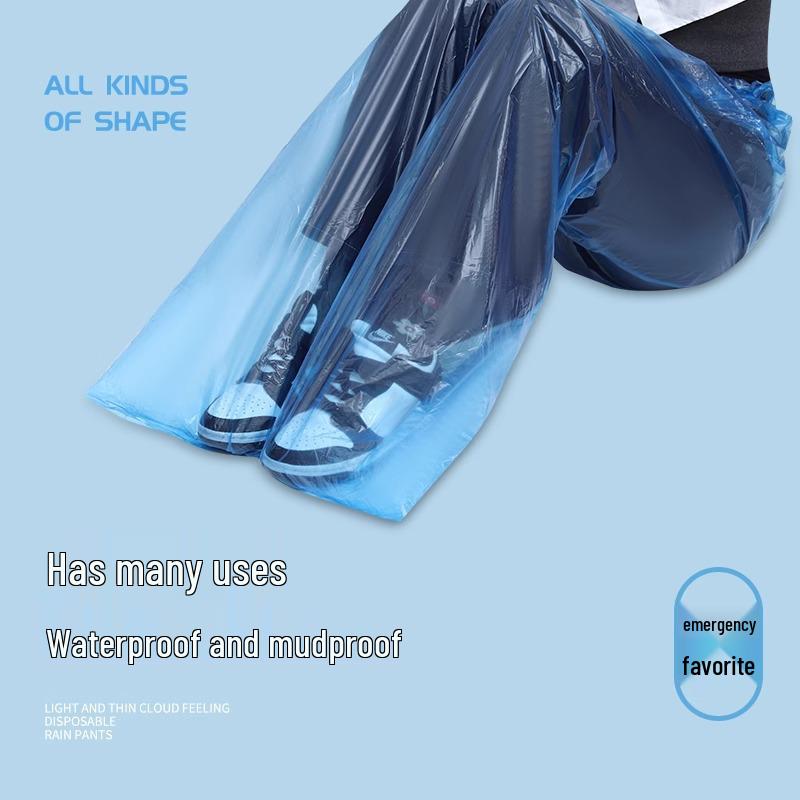 Unisex Waterproof Shoe-Length Rain Pants: Thickened, Disposable, and Portable for Outdoor Use