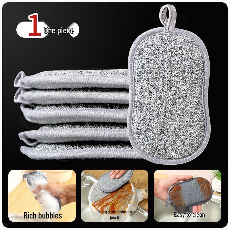 Double-Sided Steel Wool Scrubbing Cloth for Non-Stick Pans and Dishes