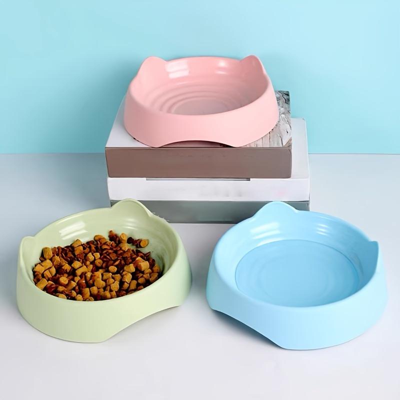 Cat Ear Shaped Cat Bowl, Plastic Cat Food Bowl Water Bowl Snack Basin, Pet Feeding Supplies