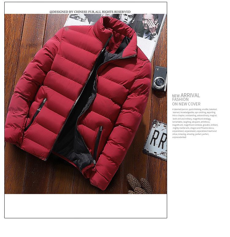 Men's Autumn/Winter Cotton Stand-up Collar Sports Jacket - Warm, Outdoor, Casual Coat