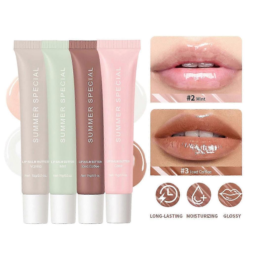 4 Stück/Packung Feuchtigkeitsspendendes und Pflegendes Lippenbalsam-Set Lippenpflege Bietet Lippenpflege zum Glätten Trockener Und Rissiger Lippen Neu eingetroffen