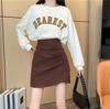 Plus Size Black Irregular High Waist Short Skirt - Autumn/Winter Slimming