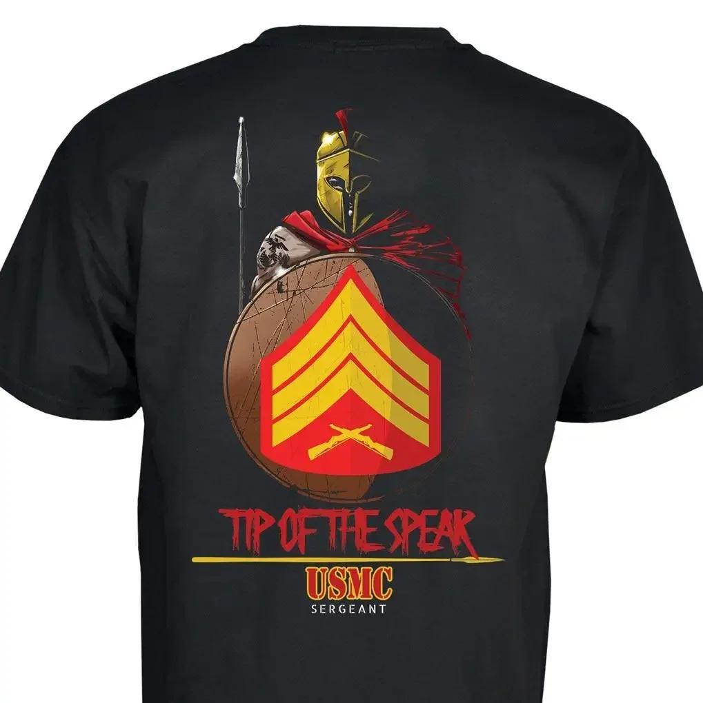 

Spartan Warrior Shield Marine Corps Tip of The Spear Rank TShirt 100 Cotton ONeck Short Sleeve Casual Mens Tshirt Size S3XL S