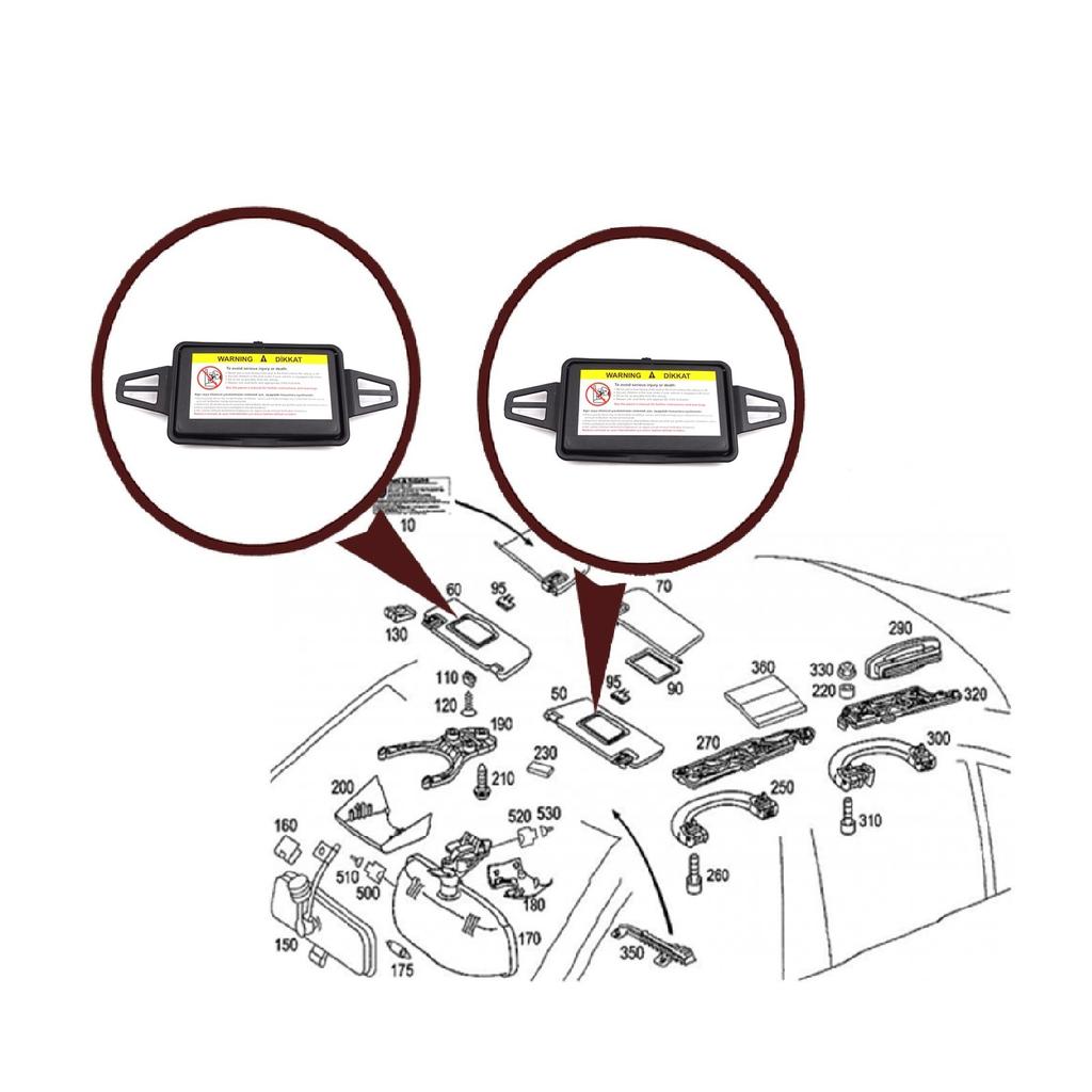 BDP524-1 2 sztuki osłona przeciwsłoneczna do makijażu lusterko kosmetyczne i lusterko czarne do Mercedesa W210 W211 2108102510 2118100410 