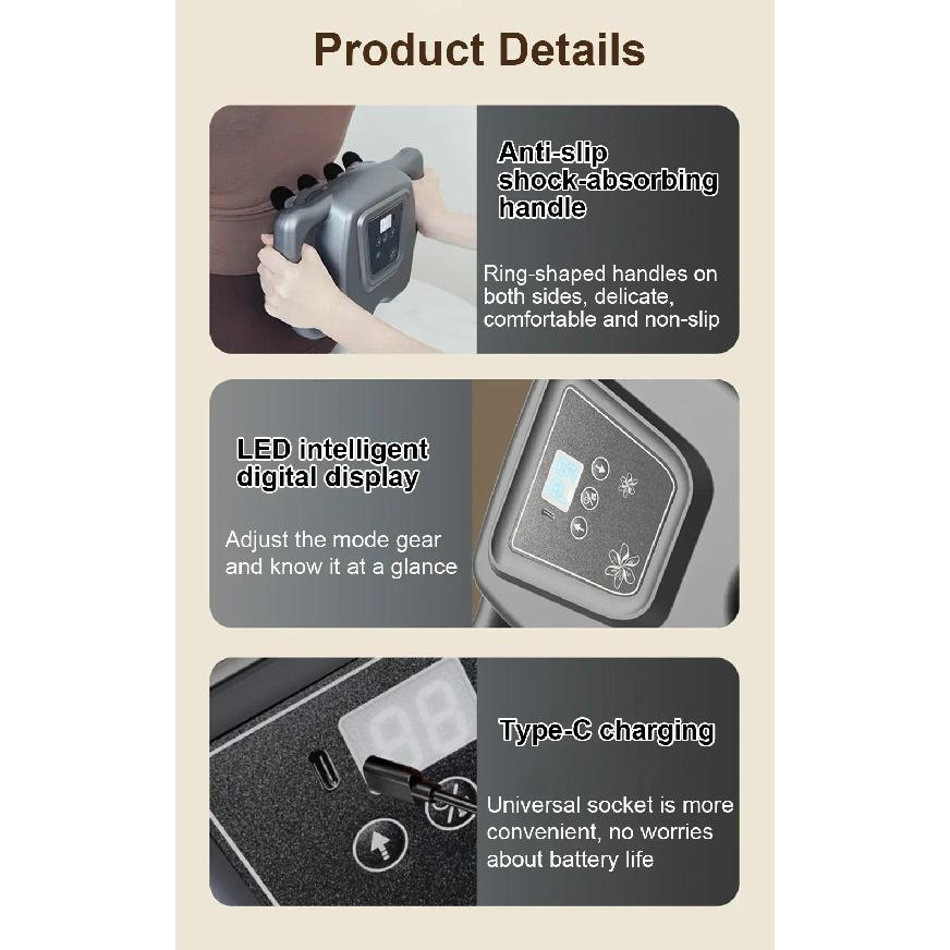 High‑Power High‑Frequency 16‑Head Fascia Gun, Professional Deep Tissue Percussion Massager Ideal for Full‑Body Muscle Relaxation