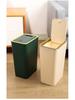 Press-Type Large Capacity Trash Can with Lid for Living Room, Kitchen, Bathroom, or Toilet - Hands-Free Operation