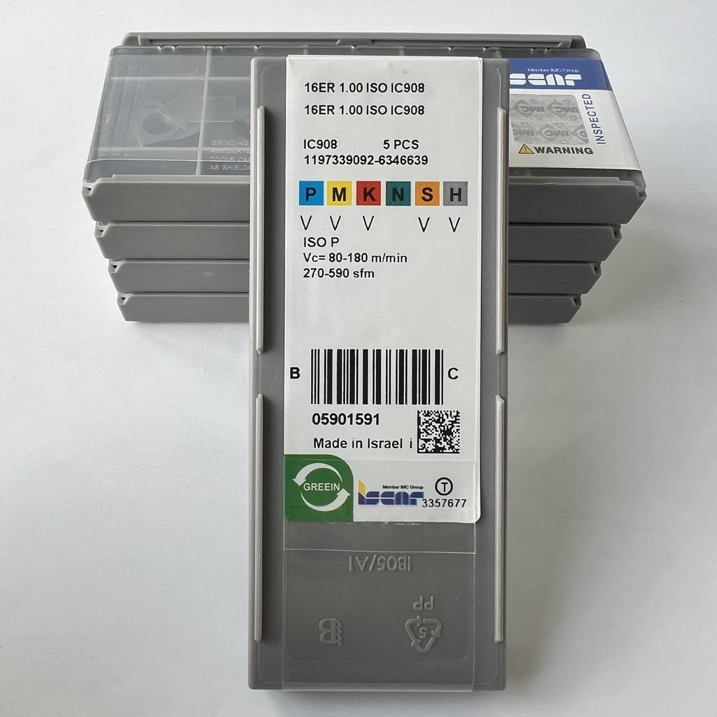ISCAR / 16ER1.00ISO IC908  / Industrial Indexable Carbide Inserts 10 Pcs