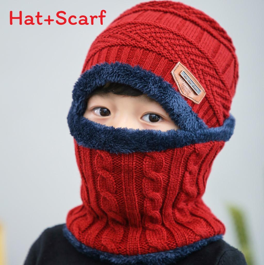 Kids Knitted Winter Hat With Fleece Lining For Outdoor Skiing And Riding