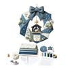 Einzigartiges Weihnachtsgeschenk für Lehrer, Weihnachts-Stoffkranz DIY-Set, Patchwork Anfängerfreundlich, Handgefertigte Bastelgirlande, Materialdekoration